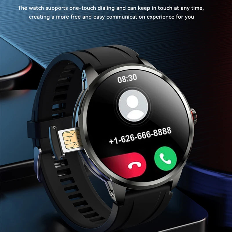 5G Smartwatch with 1.95-Inch HD Display, 720x720 Resolution, 8GB RAM, 128GB Storage, Video Call Capability, Google Play, WiFi, GPS, and SIM Card Support