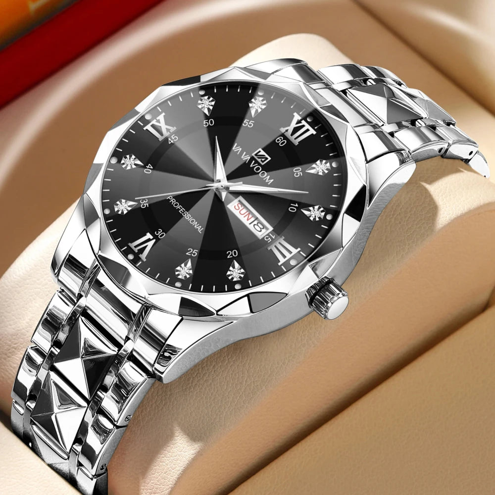 Reloj de Negocios de Acero Inoxidable Tu tienda rápida