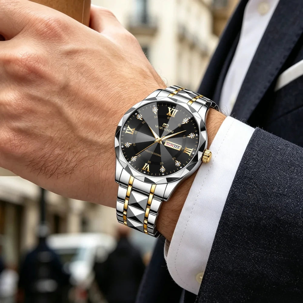 Reloj de Negocios de Acero Inoxidable Tu tienda rápida