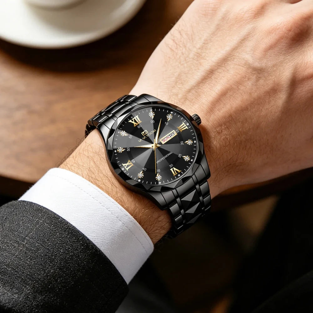 Reloj de Negocios de Acero Inoxidable Tu tienda rápida