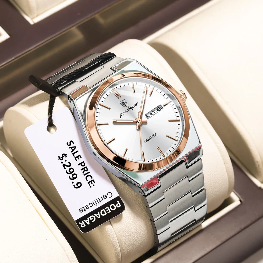 Reloj de Cuarzo de Acero Inoxidable POEDAGAR Tu tienda rápida