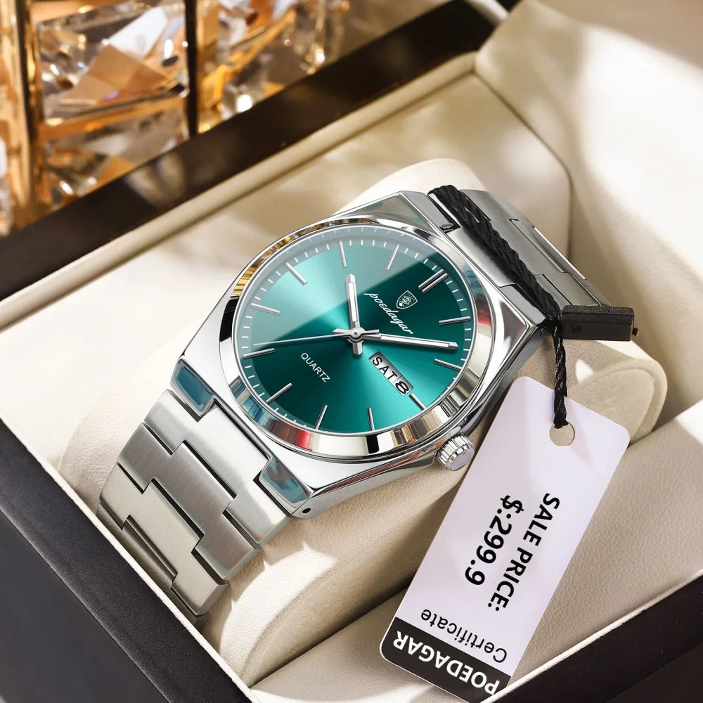 Reloj de Cuarzo de Acero Inoxidable POEDAGAR Tu tienda rápida