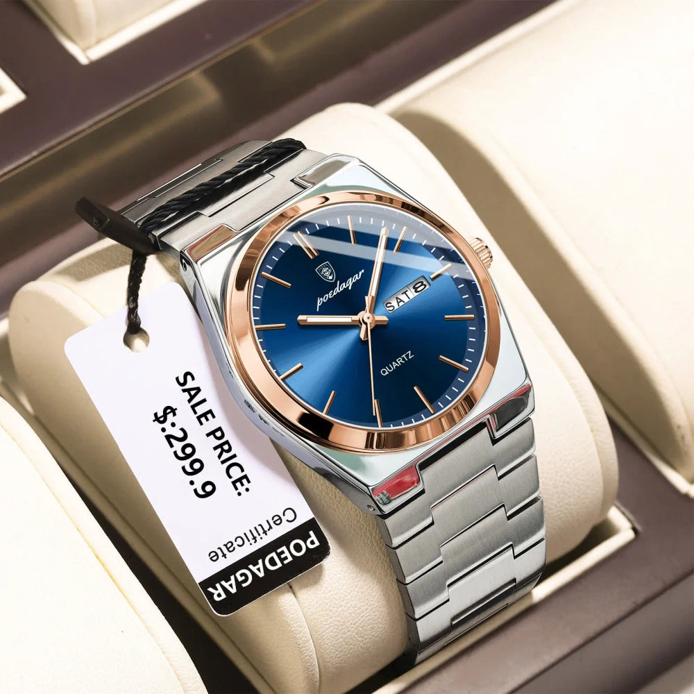 Reloj de Cuarzo de Acero Inoxidable POEDAGAR Tu tienda rápida