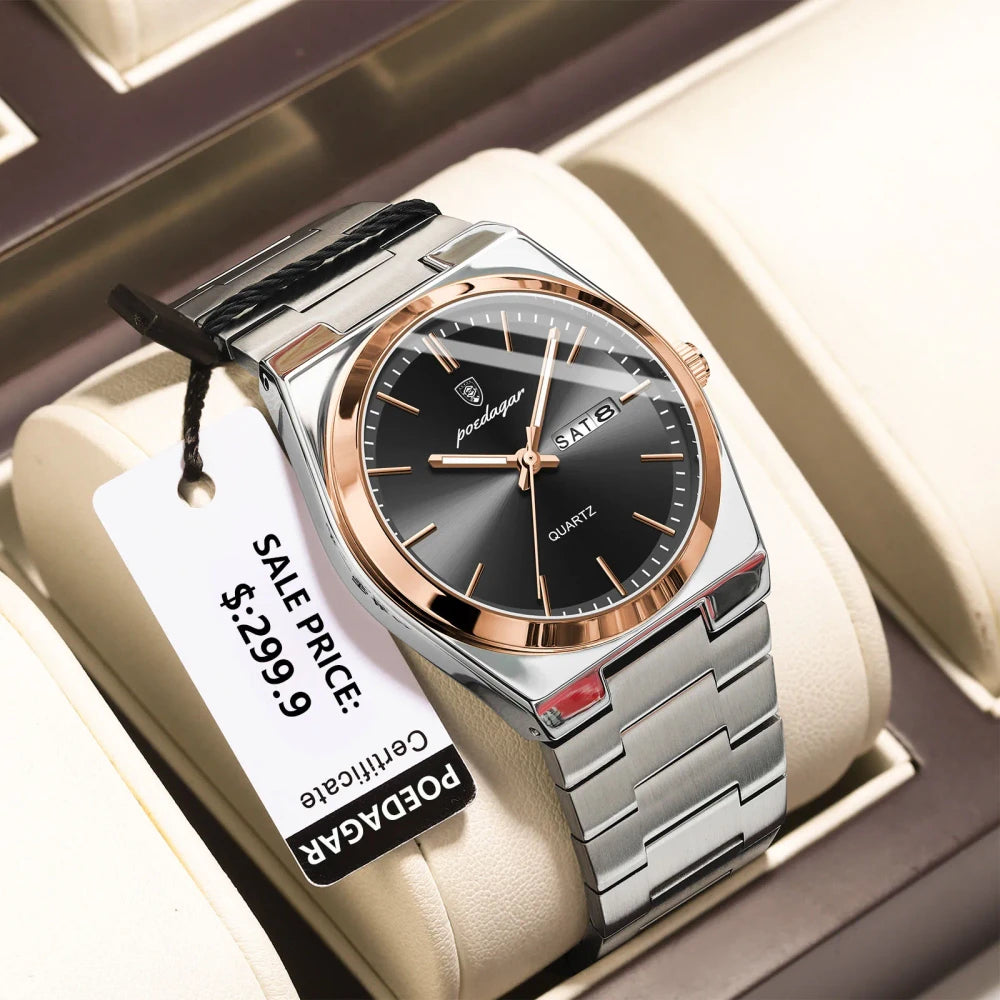 Reloj de Cuarzo de Acero Inoxidable POEDAGAR Tu tienda rápida