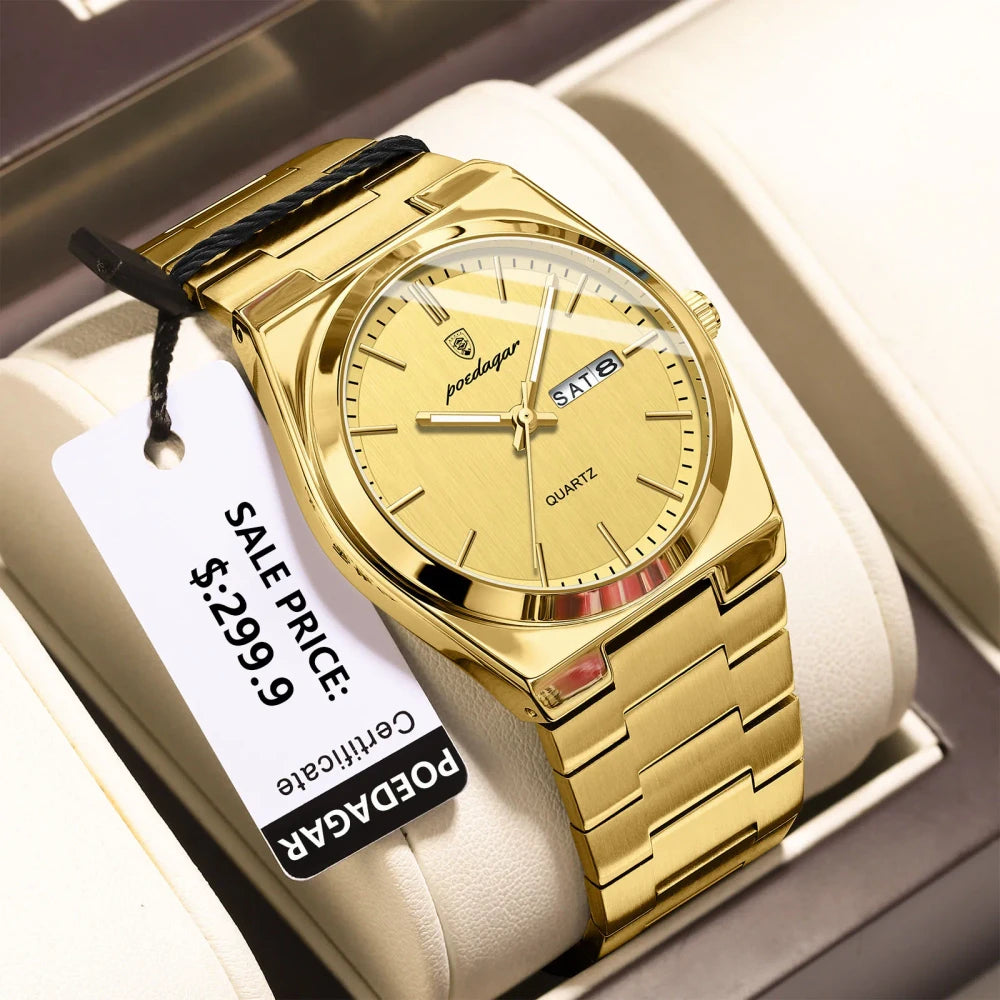 Reloj de Cuarzo de Acero Inoxidable POEDAGAR Tu tienda rápida