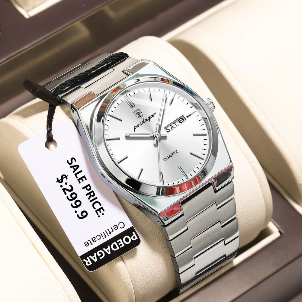 Reloj de Cuarzo de Acero Inoxidable POEDAGAR Tu tienda rápida