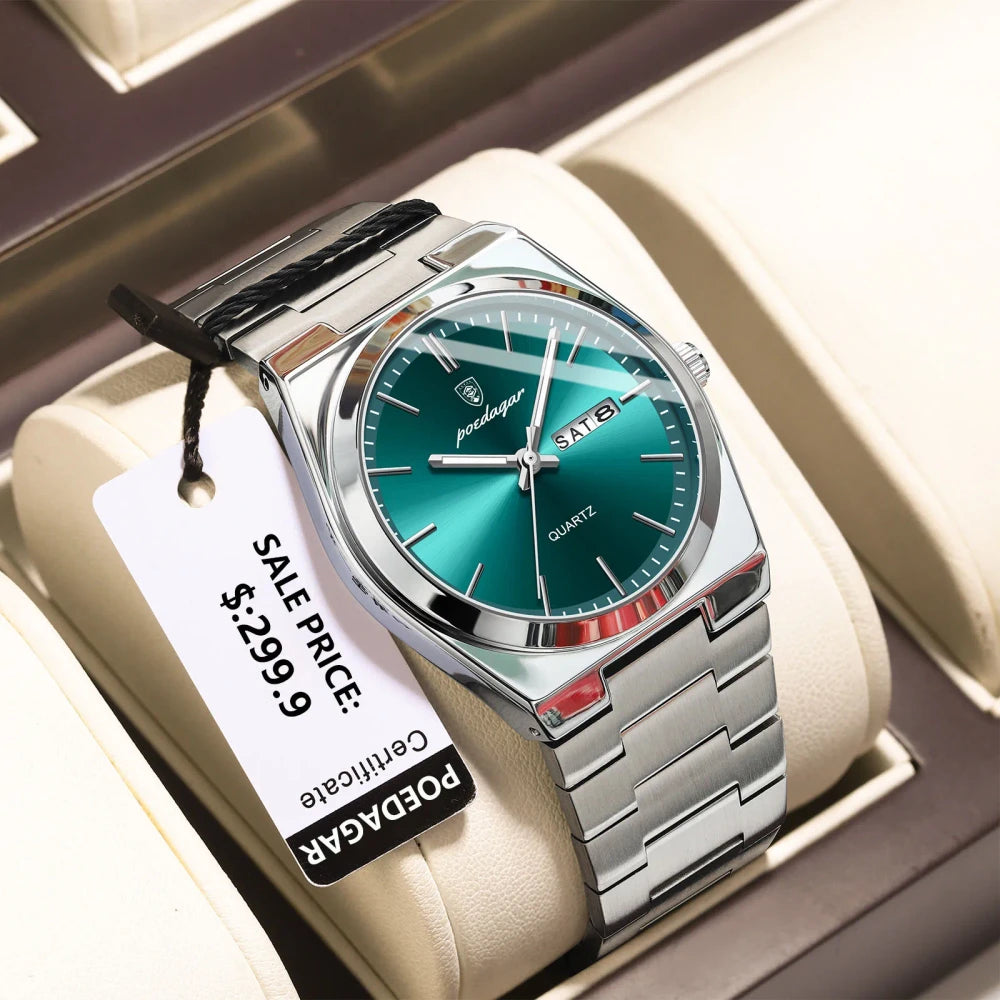 Reloj de Cuarzo de Acero Inoxidable POEDAGAR Tu tienda rápida
