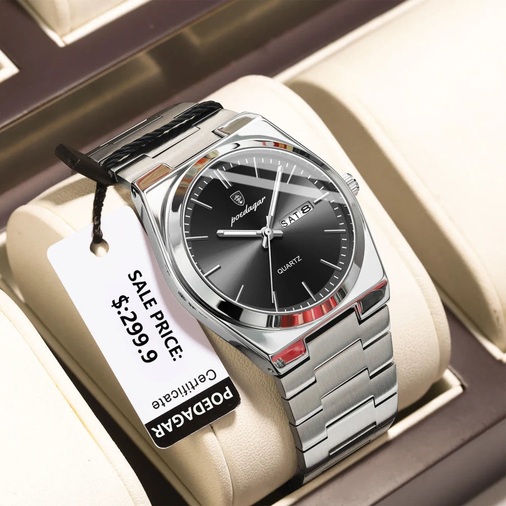 Reloj de Cuarzo de Acero Inoxidable POEDAGAR Tu tienda rápida