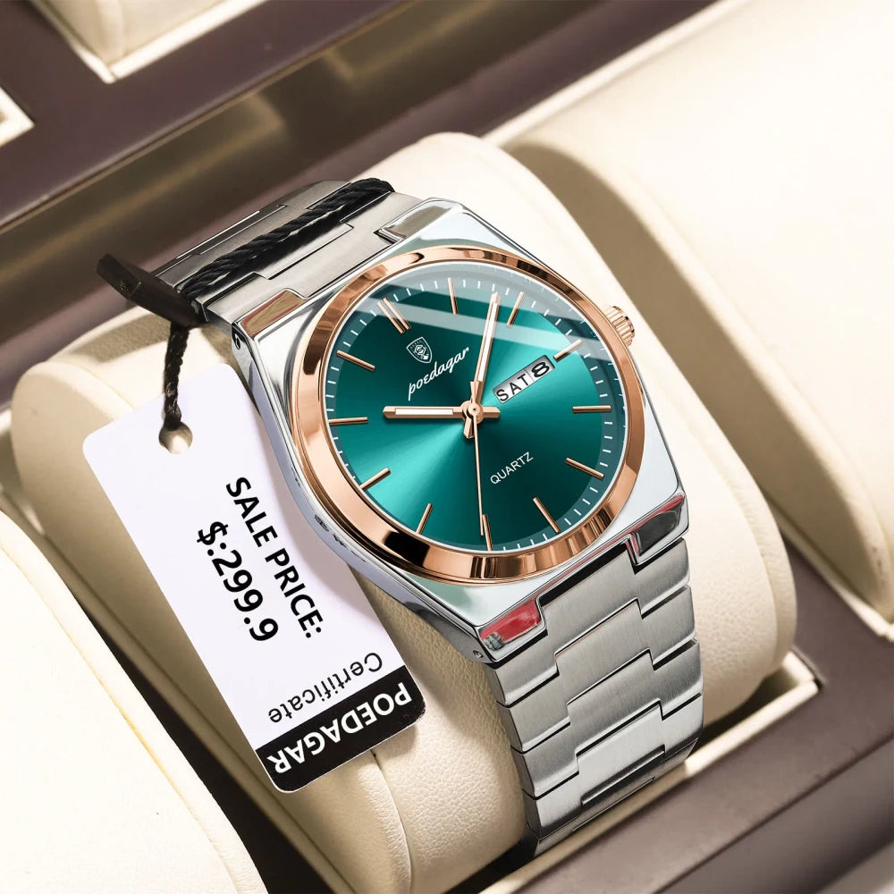 Reloj de Cuarzo de Acero Inoxidable POEDAGAR Tu tienda rápida