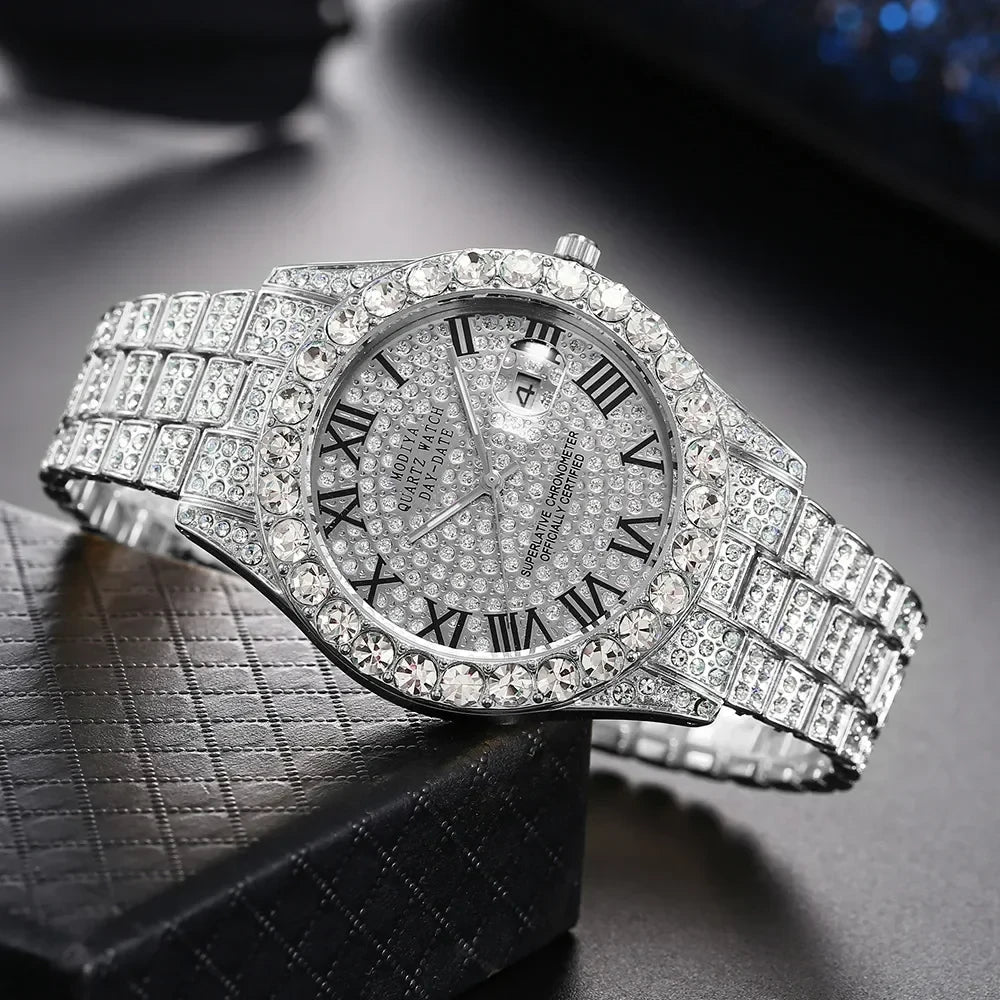 Reloj de Cuarzo Dorado con Diamantes Tu tienda rápida