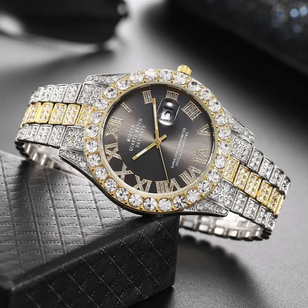 Reloj de Cuarzo Dorado con Diamantes Tu tienda rápida