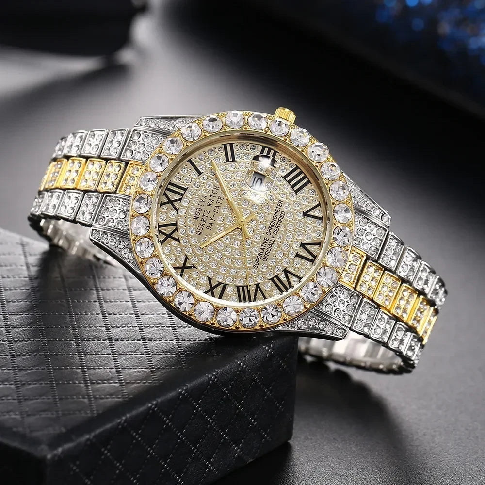 Reloj de Cuarzo Dorado con Diamantes Tu tienda rápida