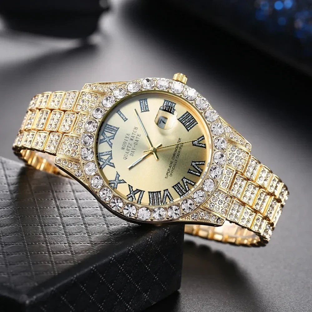 Reloj de Cuarzo Dorado con Diamantes Tu tienda rápida