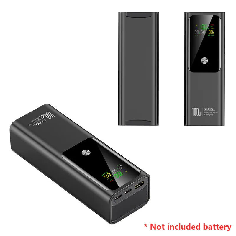 Estuche Cargador de Batería DIY con Carga Rápida PD de 100W para 4 Baterías de Polímero 21700 de 20000mA, Caja de Banco de Energía para Macbook, Requiere Soldadura Tu tienda rápida