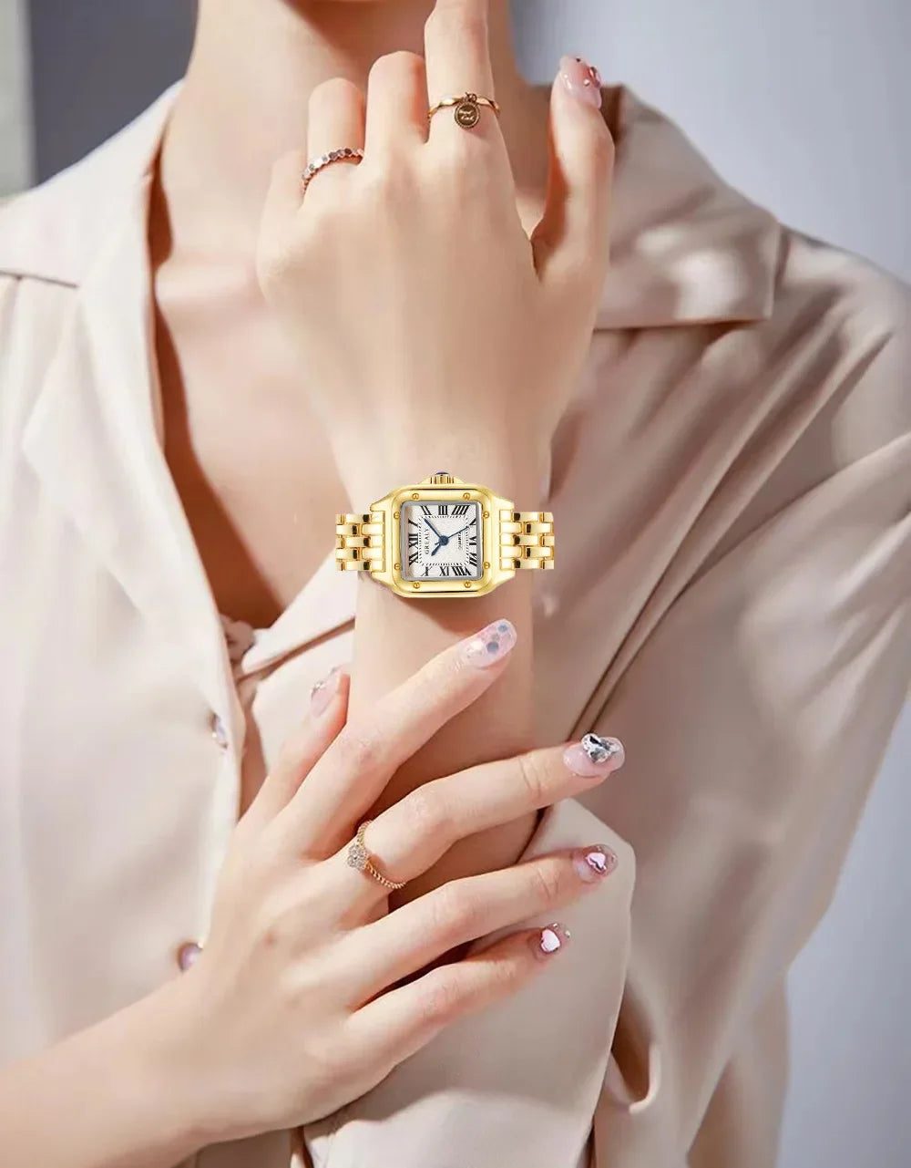 Relojes de lujo con diamantes de imitación para Mujer, Reloj de pulsera cuadrado de cuarzo a la moda, Reloj sencillo para Mujer Tu tienda rápida