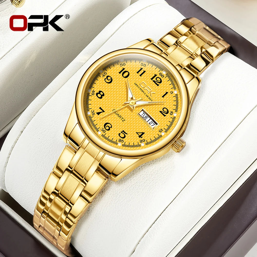 Elevate Your Style with the OPK 8110 Women's Quartz Watch - A Luxurious Waterproof Timepiece with Stainless Steel Elegance