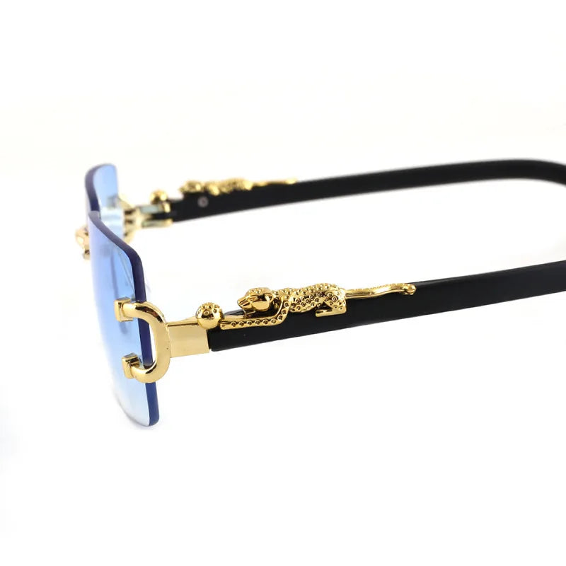 1 unidad de gafas de sol a la moda para hombres y mujeres, gafas de sol rectangulares sin marco personalizadas para la vida diaria, gafas de sol vintage para hombre Tu tienda rápida