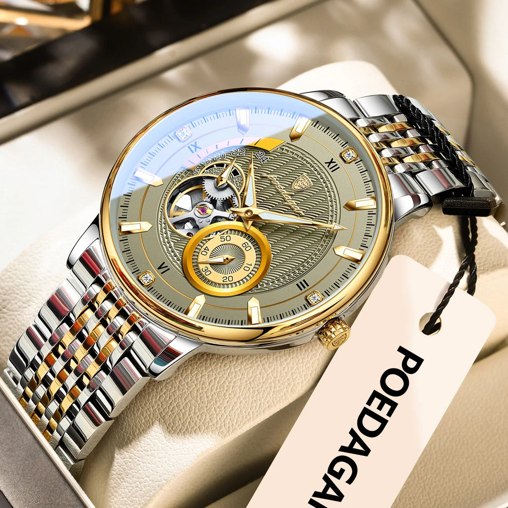 Elevate Your Style with the Top Luxury Luminous Hollow Tourbillon Mechanical Automatic Wristwatch for Men