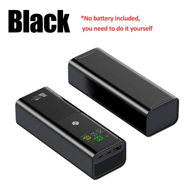 Estuche Cargador de Batería DIY con Carga Rápida PD de 100W para 4 Baterías de Polímero 21700 de 20000mA, Caja de Banco de Energía para Macbook, Requiere Soldadura Tu tienda rápida