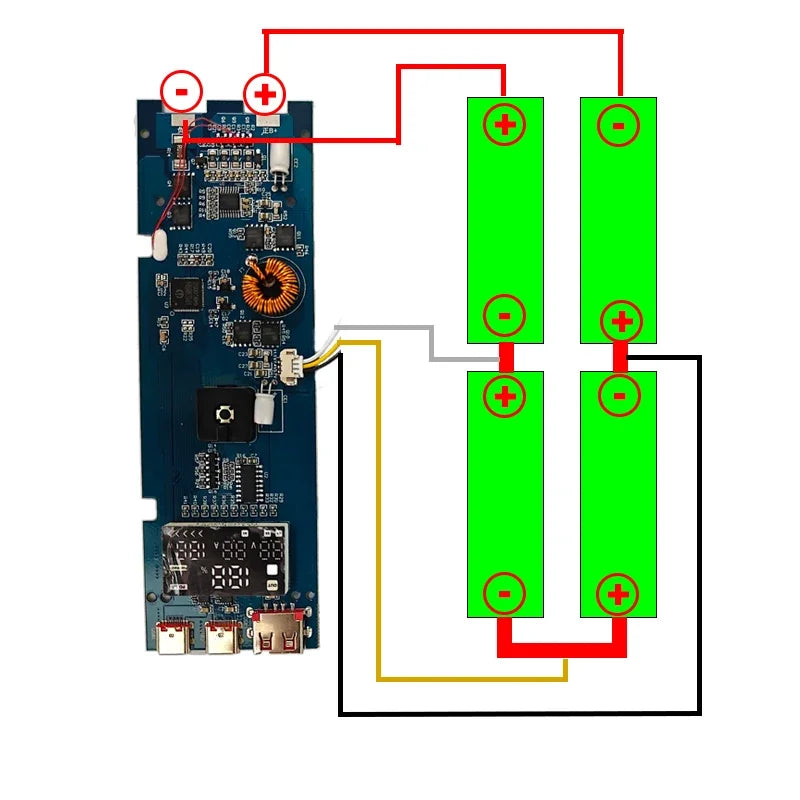 Estuche Cargador de Batería DIY con Carga Rápida PD de 100W para 4 Baterías de Polímero 21700 de 20000mA, Caja de Banco de Energía para Macbook, Requiere Soldadura Tu tienda rápida
