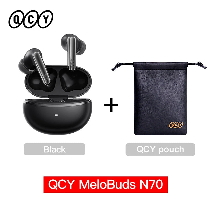 QCY MeloBuds N70 ANC Auriculares inalámbricos Bluetooth 6.0 con cancelación de ruido adaptativa, audio LDAC de alta resolución, 6 micrófonos, 50 horas de reproducción, carga inalámbrica, detección intraaural Tu tienda rápida