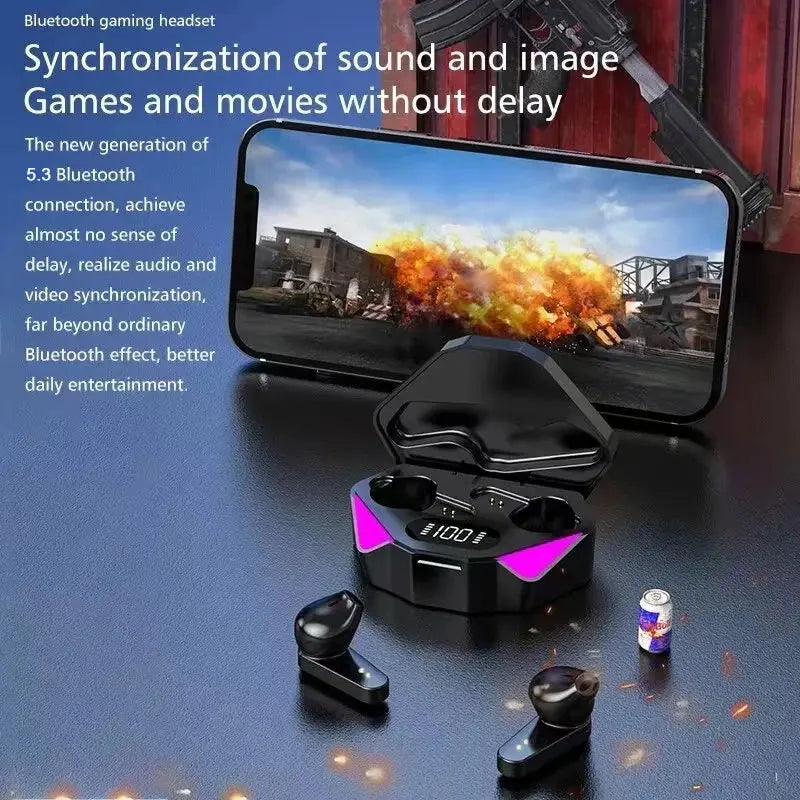 Auriculares inalámbricos Bluetooth TWS con pantalla LED, auriculares para jugadores con micrófono, auriculares inalámbricos con cancelación de ruido, auriculares Bluetooth X15 Tu tienda rápida