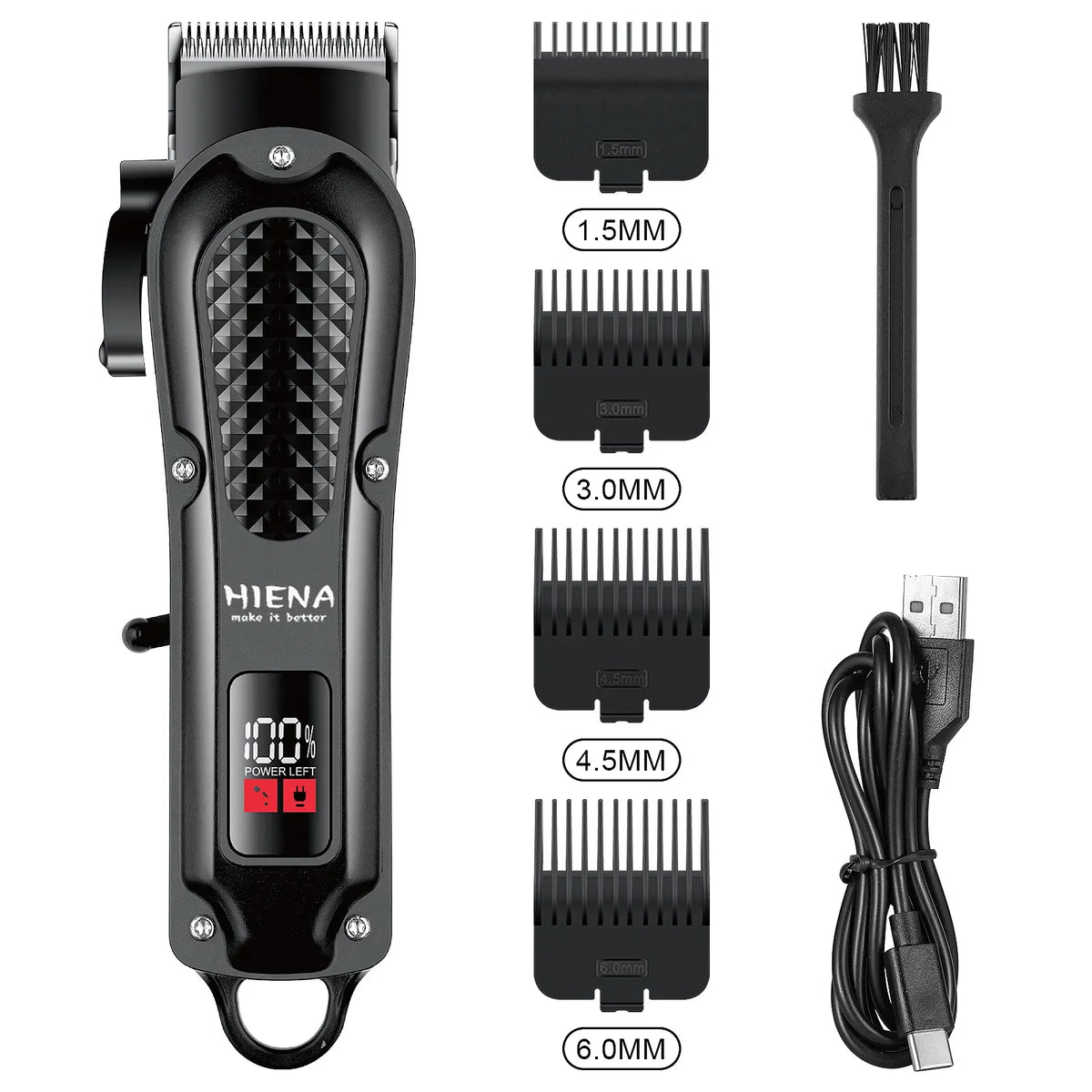 Hiena-cortadora de pelo eléctrica HYN-212 para hombres, herramienta de corte de barba inalámbrica, recargable, potente Tu tienda rápida