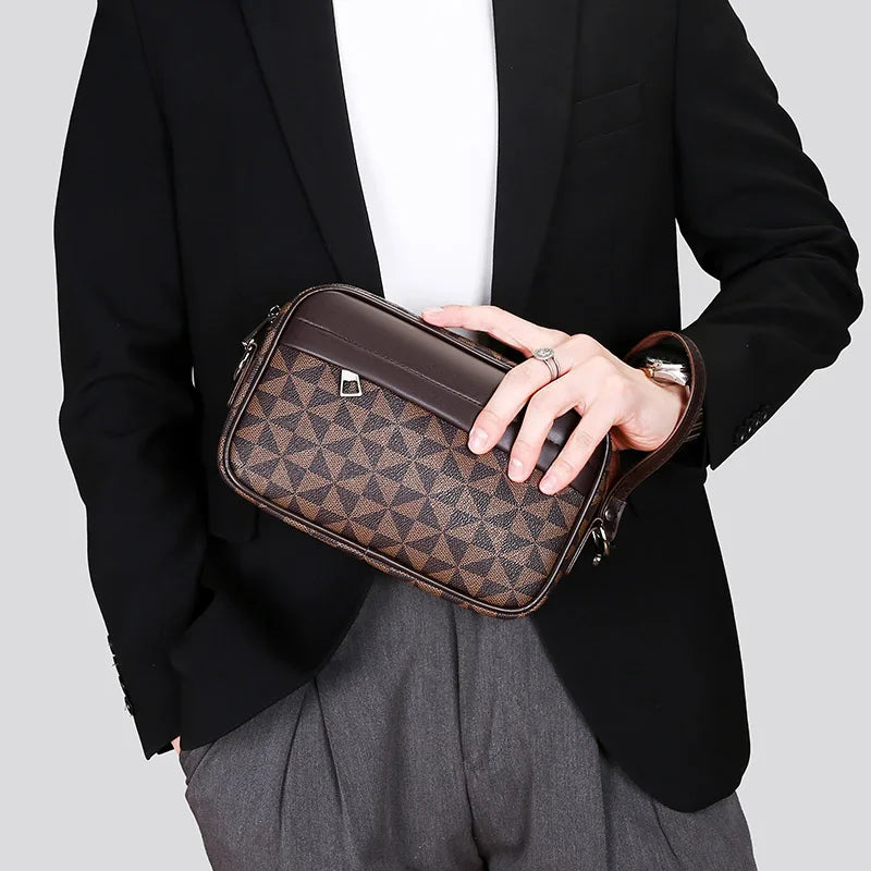 Riñoneras de cuero PU de alta calidad para hombre, bolsos cruzados de negocios para hombre, almacenamiento de viaje a la moda, bolsos de hombro para teléfono, bolso de mano Tu tienda rápida