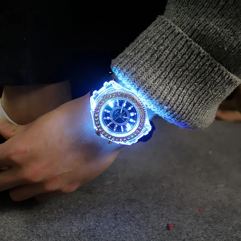 Illuminate Your Style with the LED Flash Luminous Watch - Perfect for Women, Men, and Kids!