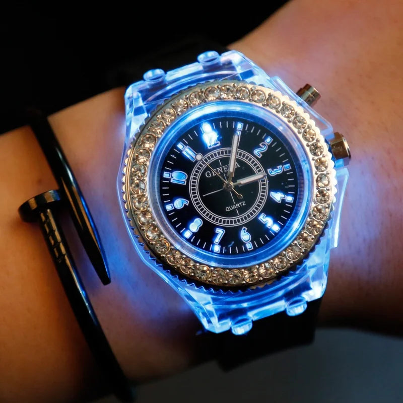 Illuminate Your Style with the LED Flash Luminous Watch - Perfect for Women, Men, and Kids!