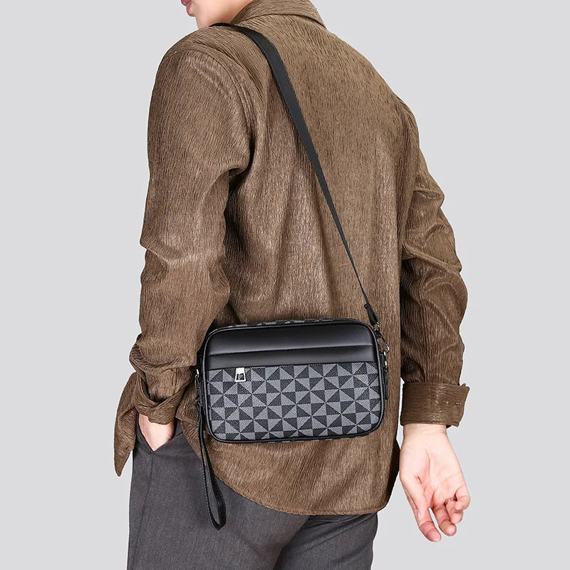 Riñoneras de cuero PU de alta calidad para hombre, bolsos cruzados de negocios para hombre, almacenamiento de viaje a la moda, bolsos de hombro para teléfono, bolso de mano Tu tienda rápida