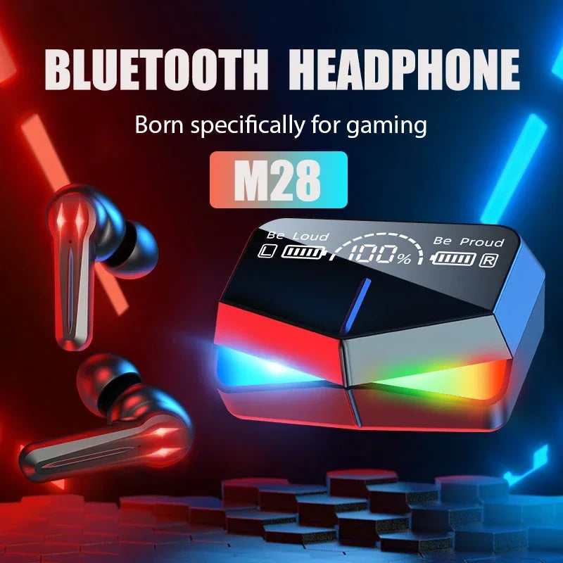 Auriculares inalámbricos M28 originales con Bluetooth 5,3, auriculares deportivos con micrófono y caja de carga para teléfonos inteligentes Tu tienda rápida