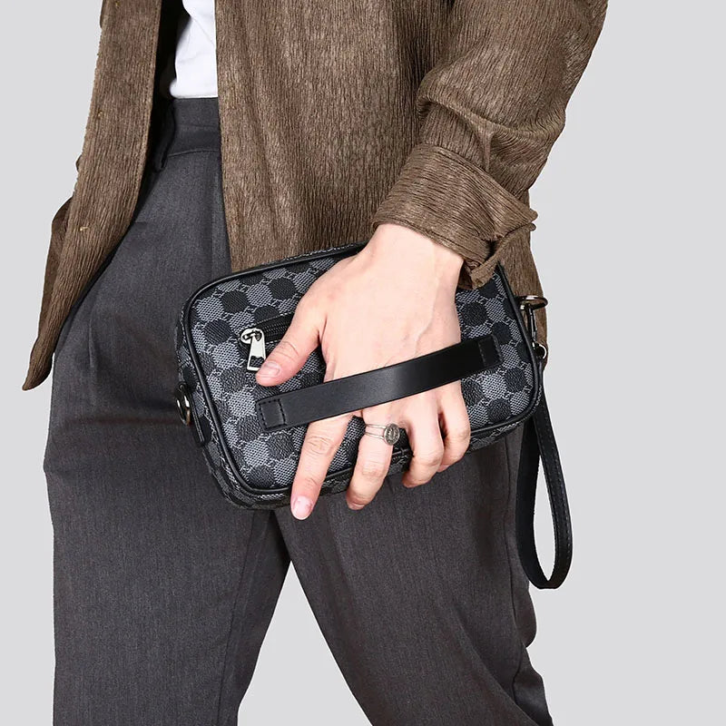 Riñoneras de cuero PU de alta calidad para hombre, bolsos cruzados de negocios para hombre, almacenamiento de viaje a la moda, bolsos de hombro para teléfono, bolso de mano Tu tienda rápida