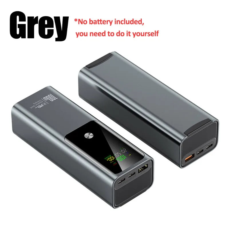 Estuche Cargador de Batería DIY con Carga Rápida PD de 100W para 4 Baterías de Polímero 21700 de 20000mA, Caja de Banco de Energía para Macbook, Requiere Soldadura Tu tienda rápida