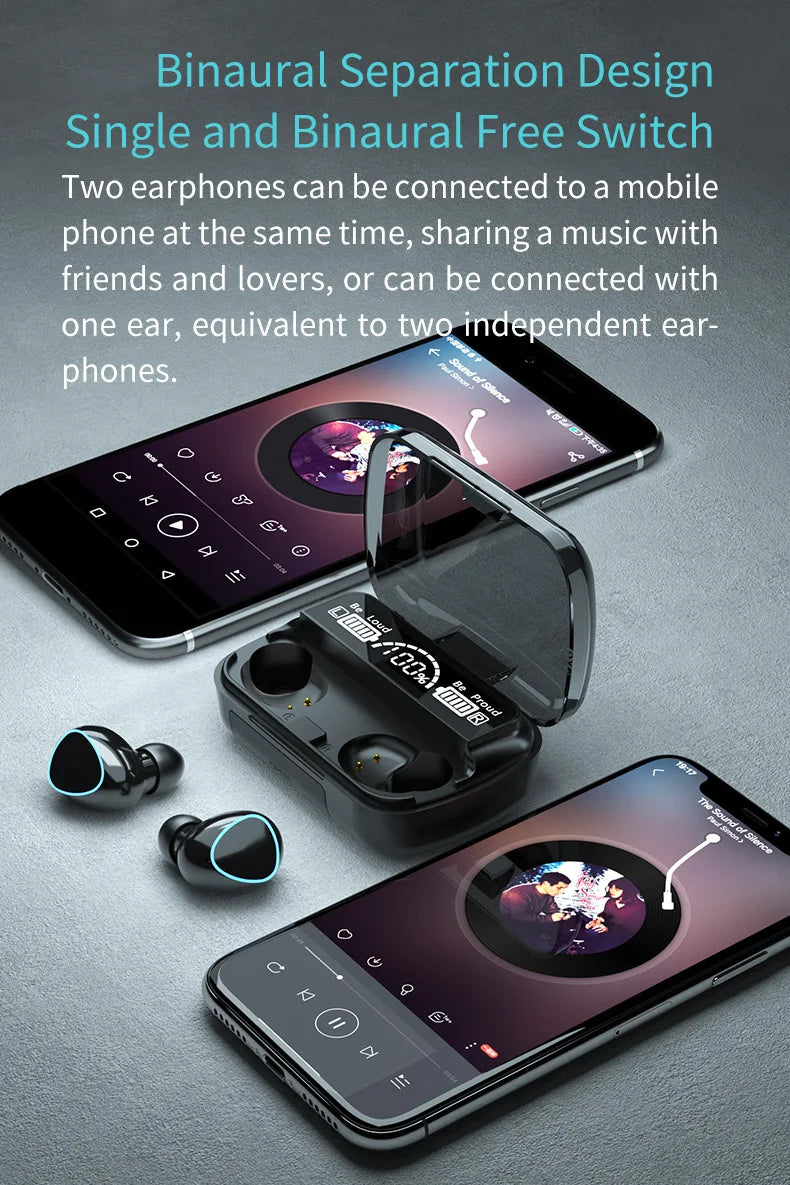 Nueva llegada M10 auriculares inalámbricos de alta calidad auriculares con sonido perfecto juego deportivo música BT auriculares con banco de energía Tu tienda rápida