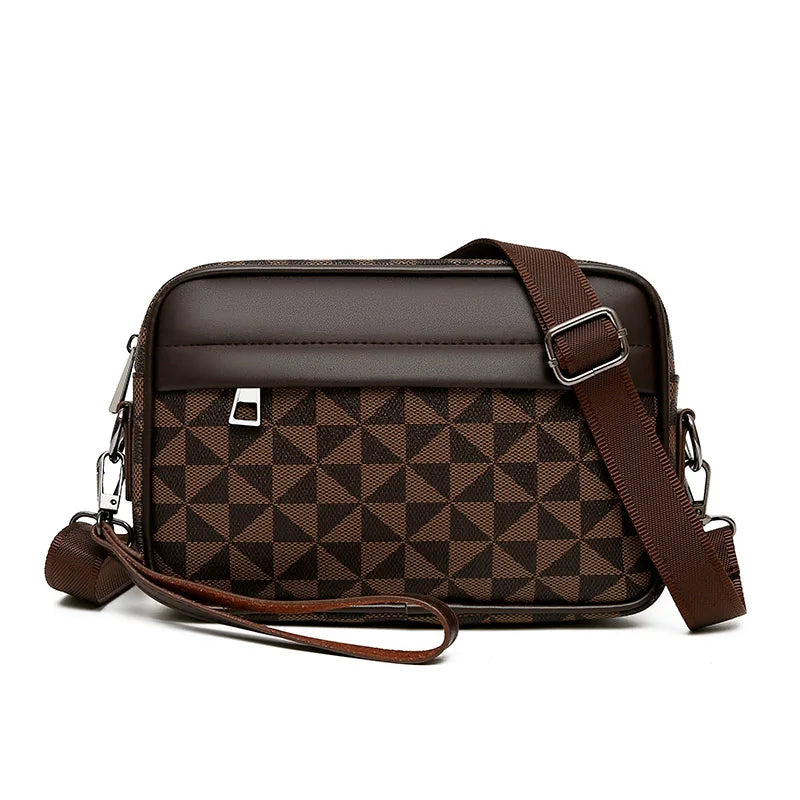 Riñoneras de cuero PU de alta calidad para hombre, bolsos cruzados de negocios para hombre, almacenamiento de viaje a la moda, bolsos de hombro para teléfono, bolso de mano Tu tienda rápida