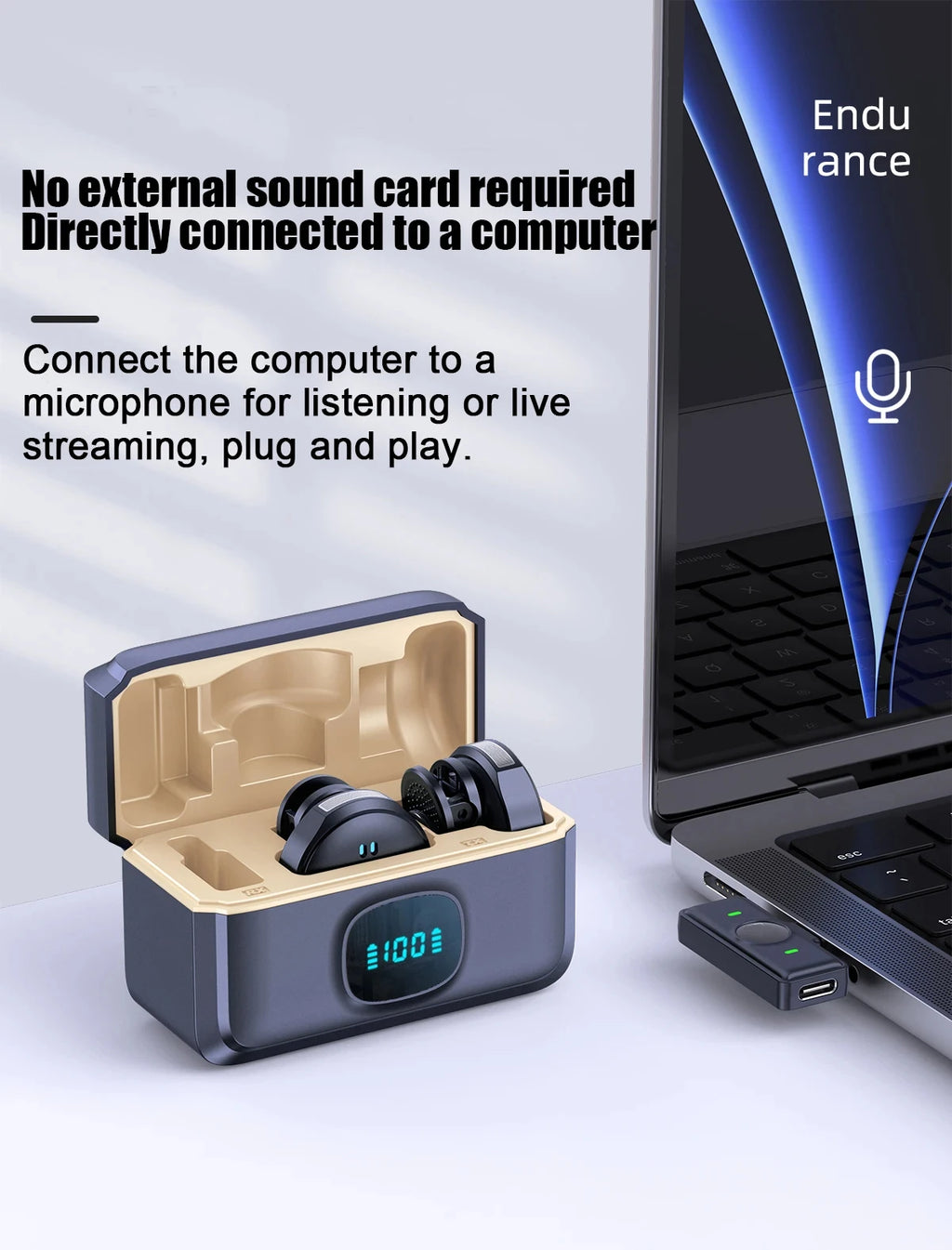 Micrófono Lavalier micrófono inalámbrico de 2,4 GHz micrófono de succión magnética con estuche de carga para grabación de vídeo Plug and Play Tu tienda rápida