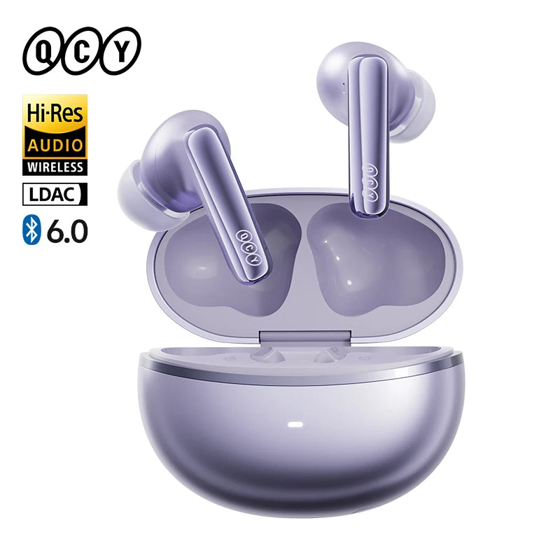 QCY MeloBuds N70 ANC Auriculares inalámbricos Bluetooth 6.0 con cancelación de ruido adaptativa, audio LDAC de alta resolución, 6 micrófonos, 50 horas de reproducción, carga inalámbrica, detección intraaural Tu tienda rápida