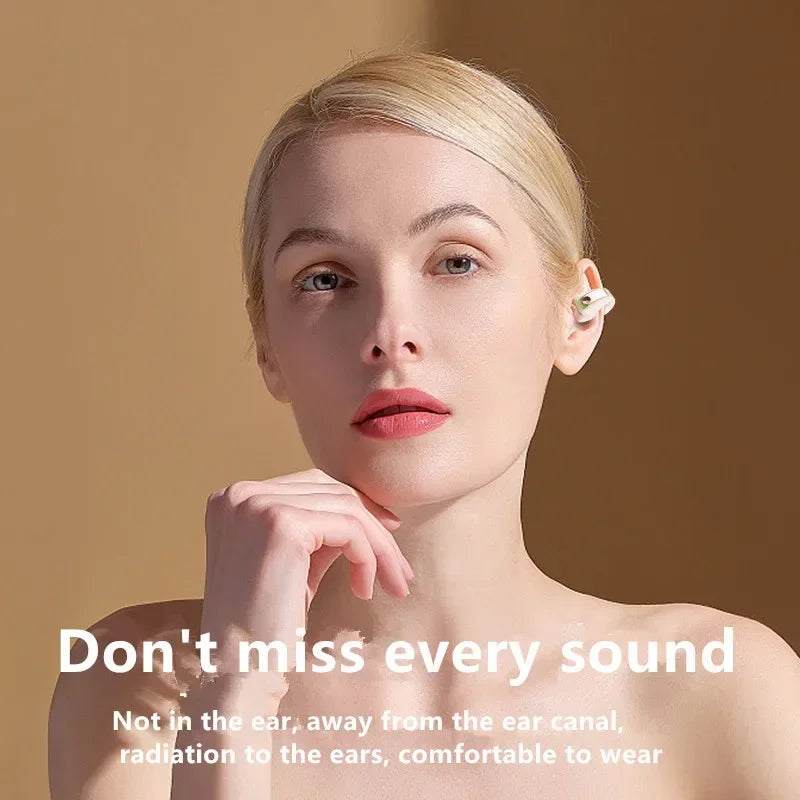 Auriculares Inalámbricos Bluetooth con Clip para la Oreja, Auriculares de Conducción Ósea de Alta Calidad, Auriculares Deportivos TWS con Cancelación de Ruido y Micrófono Tu tienda rápida