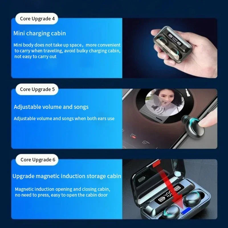 Auriculares inalámbricos F9 LED Dislpaly Binaural TWS Auriculares inalámbricos con Bluetooth auriculares Bluetooth con reducción de ruido impermeables Tu tienda rápida