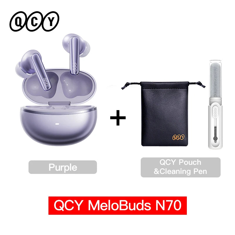 QCY MeloBuds N70 ANC Auriculares inalámbricos Bluetooth 6.0 con cancelación de ruido adaptativa, audio LDAC de alta resolución, 6 micrófonos, 50 horas de reproducción, carga inalámbrica, detección intraaural Tu tienda rápida