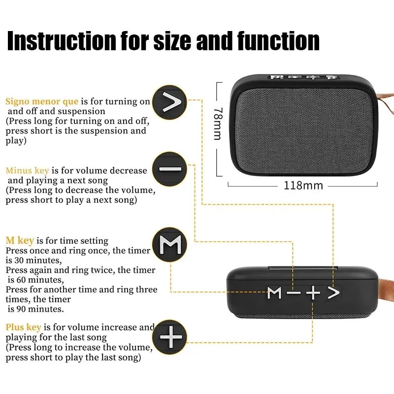 Altavoces portátiles para exteriores, Bluetooth 5,0, Mini altavoz Oxford, columna inalámbrica, reproductor de música estéreo 3D, caja de sonido envolvente Hifi Tu tienda rápida