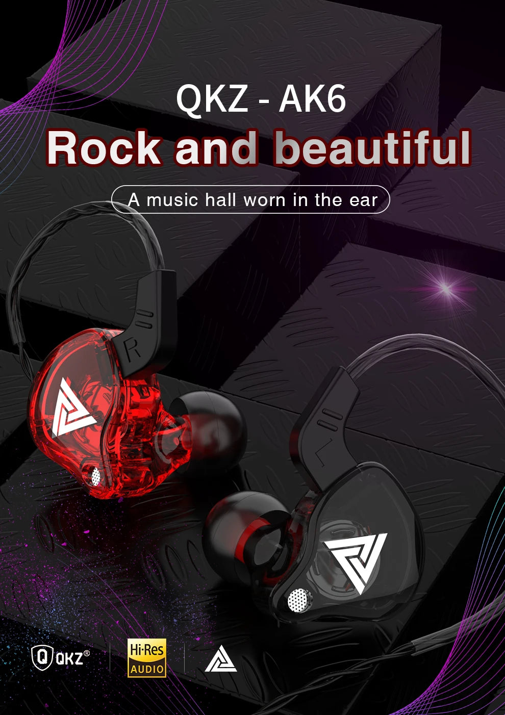 Original QKZ AK6 auriculares internos 6 unidad de controlador dinámico auriculares con micrófono estéreo deportes HIFI Subwoofer auriculares Monitor auriculares Tu tienda rápida