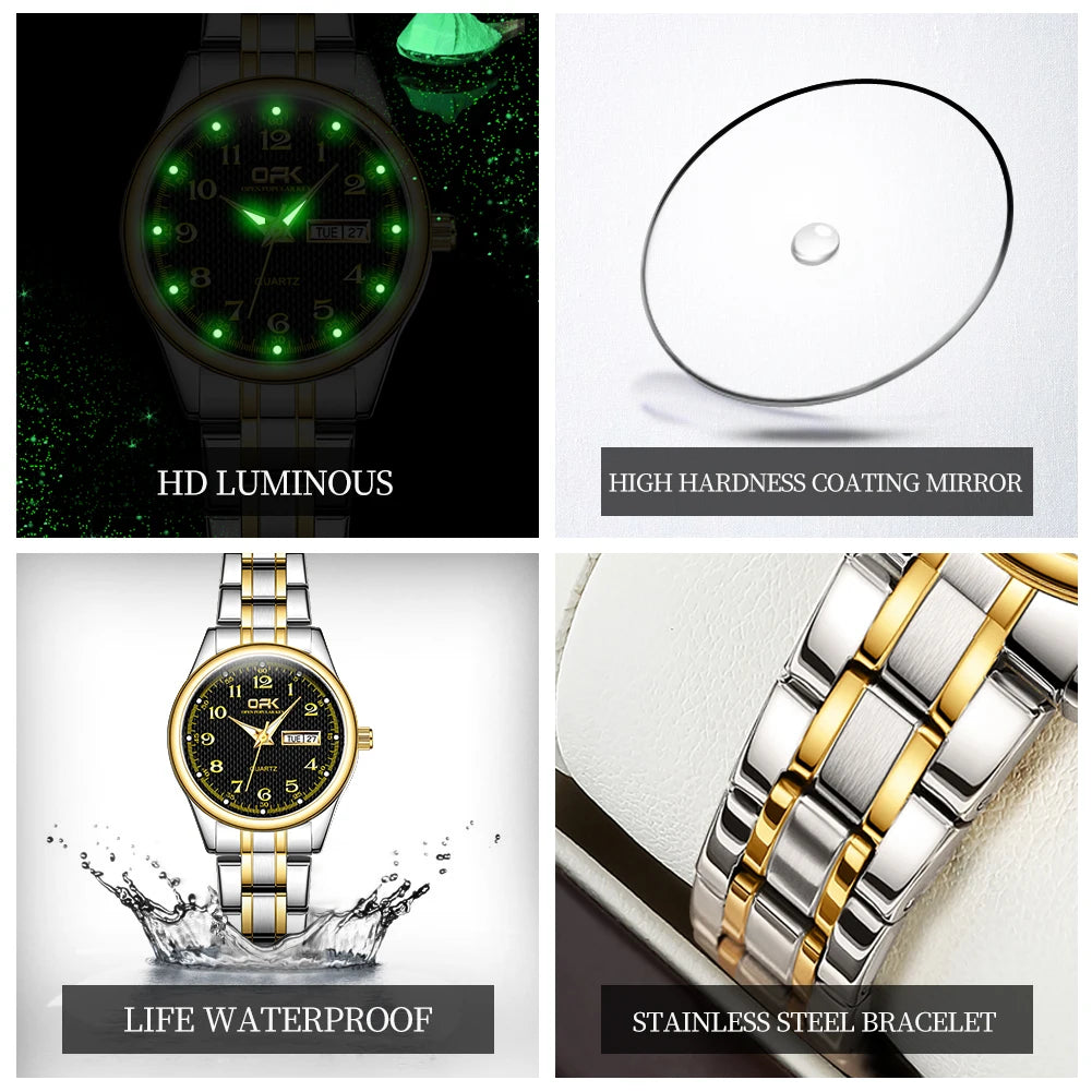 Elevate Your Style with the OPK 8110 Women's Quartz Watch - A Luxurious Waterproof Timepiece with Stainless Steel Elegance