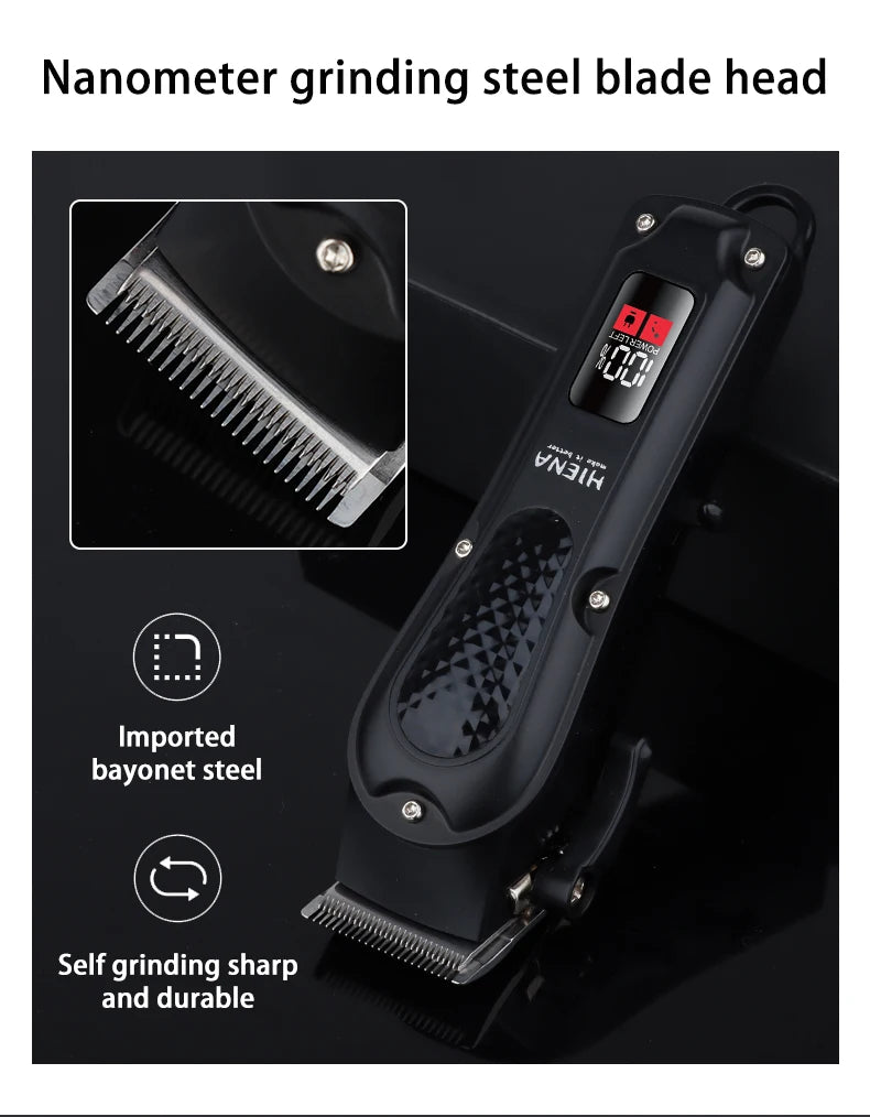 Hiena-cortadora de pelo eléctrica HYN-212 para hombres, herramienta de corte de barba inalámbrica, recargable, potente Tu tienda rápida