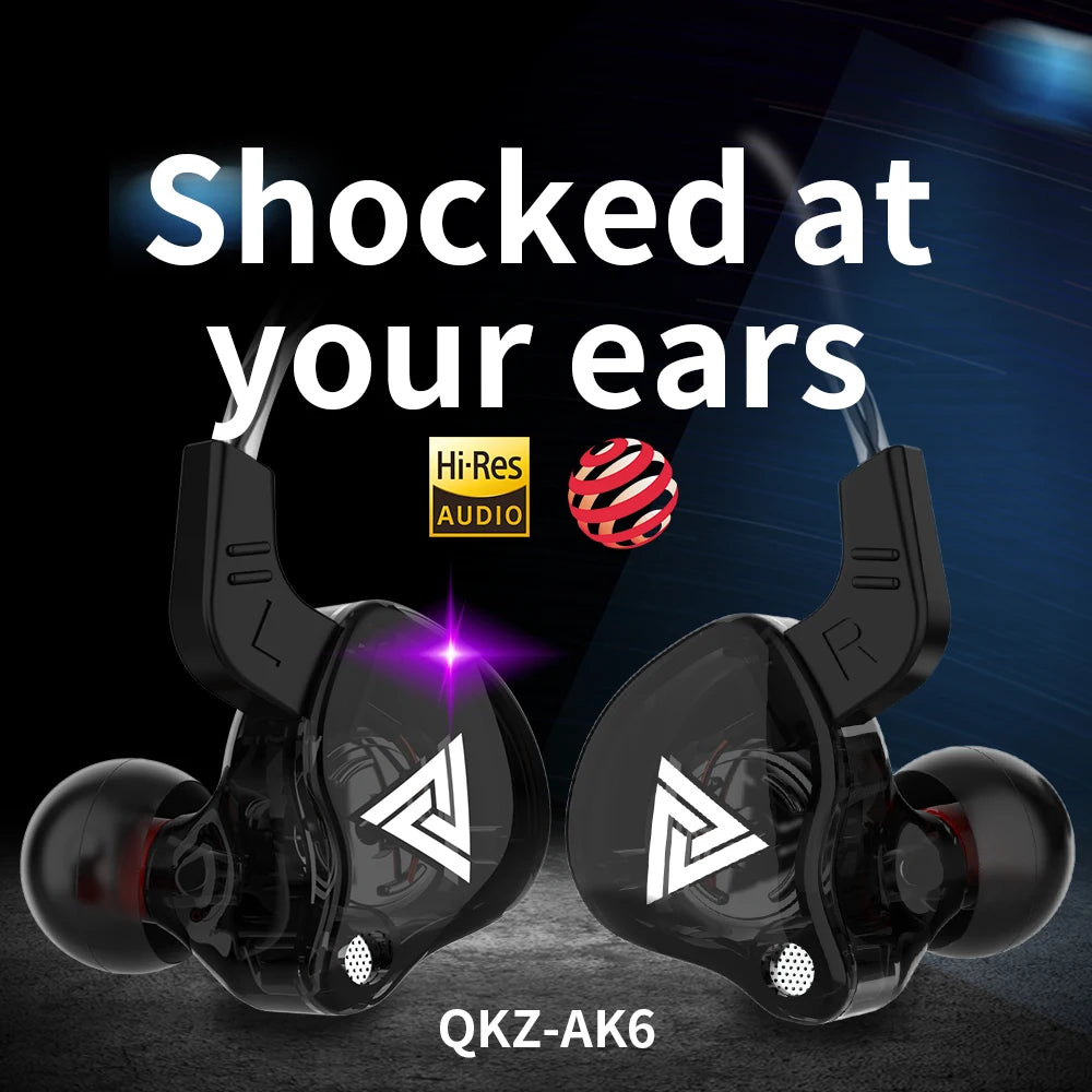 Original QKZ AK6 auriculares internos 6 unidad de controlador dinámico auriculares con micrófono estéreo deportes HIFI Subwoofer auriculares Monitor auriculares Tu tienda rápida