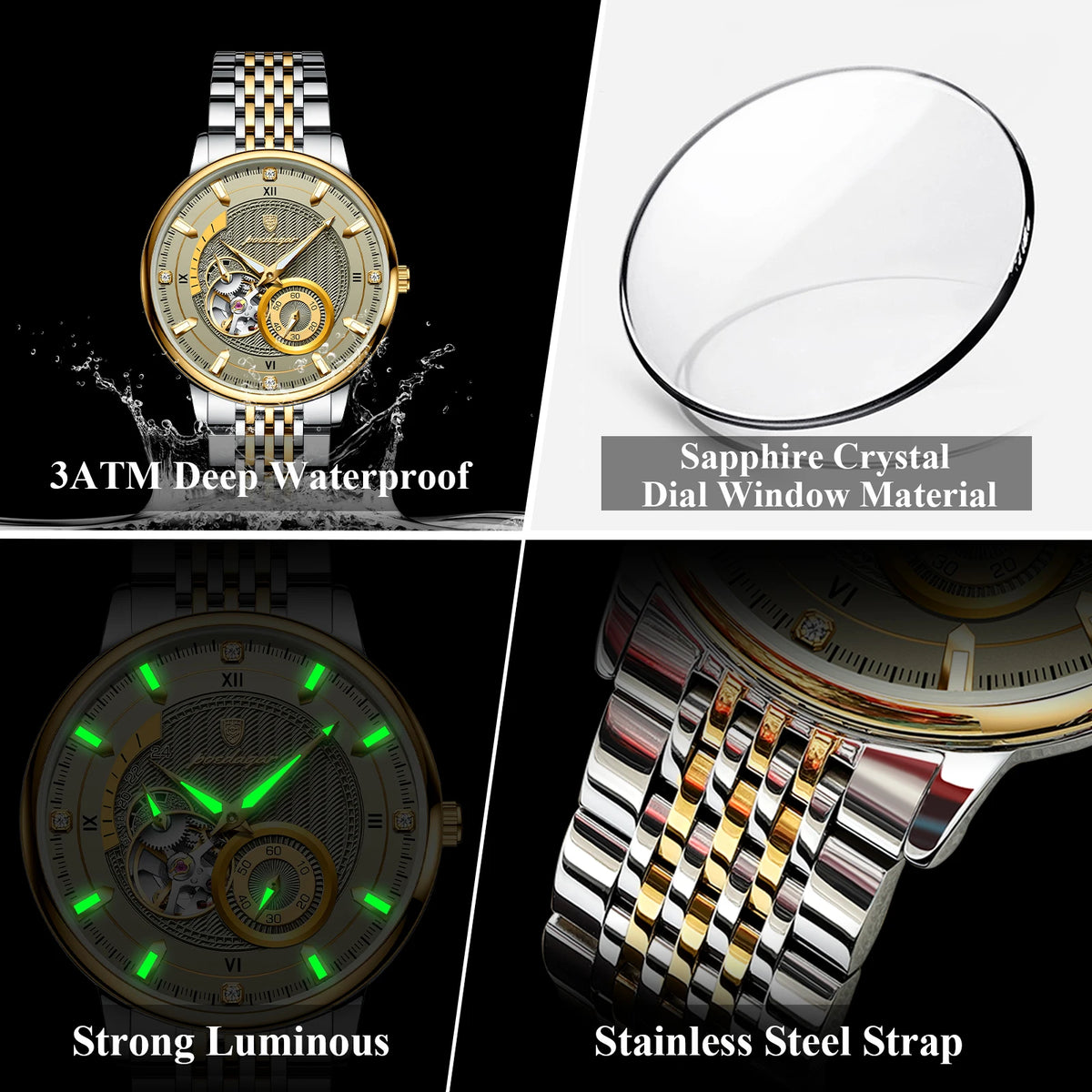 Elevate Your Style with the Top Luxury Luminous Hollow Tourbillon Mechanical Automatic Wristwatch for Men