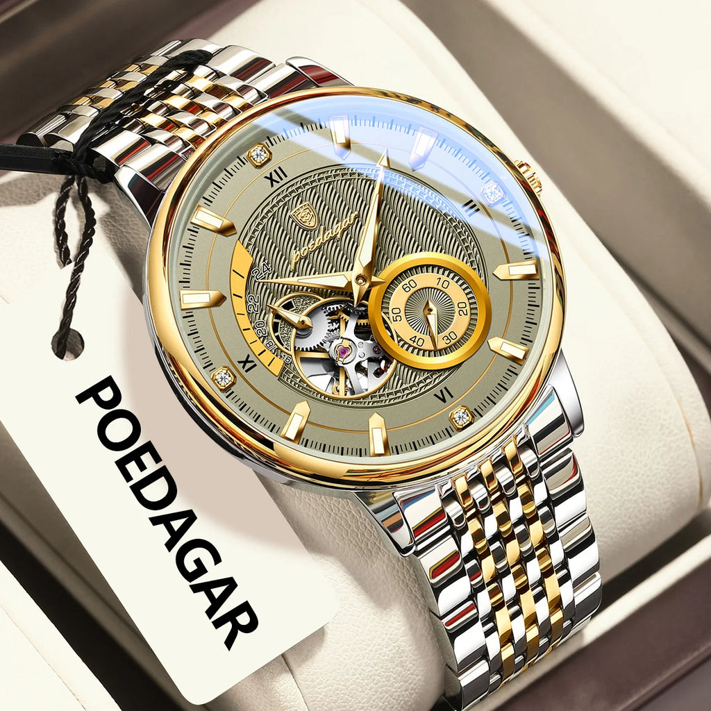 Elevate Your Style with the Top Luxury Luminous Hollow Tourbillon Mechanical Automatic Wristwatch for Men