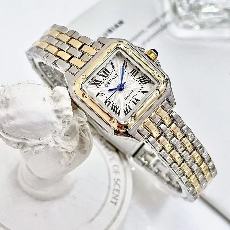 Relojes de lujo con diamantes de imitación para Mujer, Reloj de pulsera cuadrado de cuarzo a la moda, Reloj sencillo para Mujer Tu tienda rápida