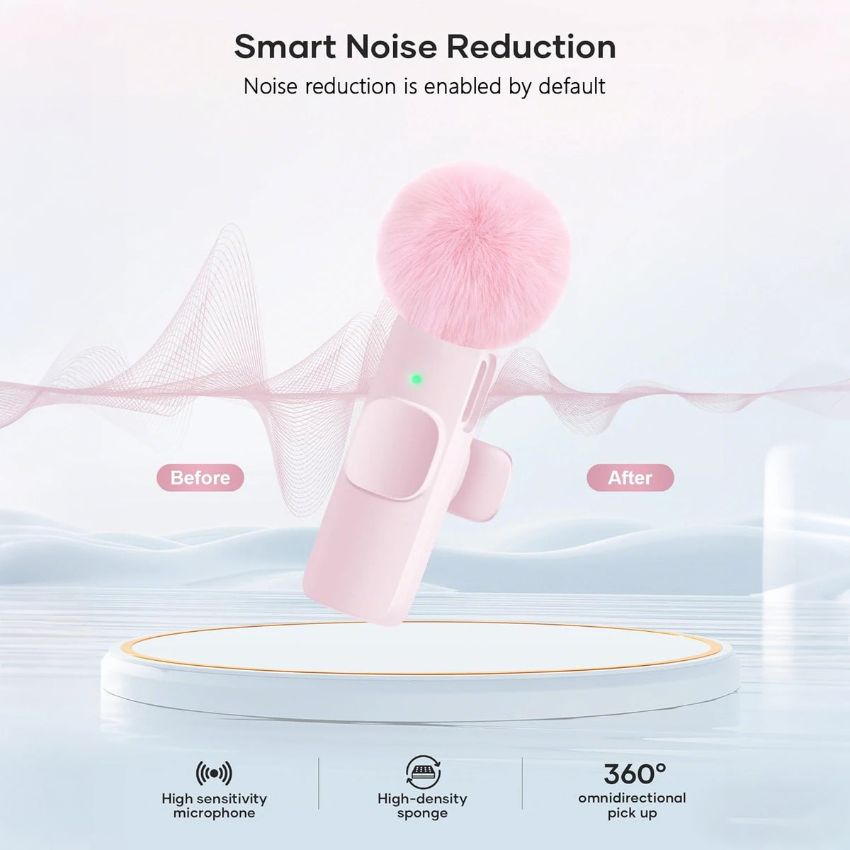 Micrófono Lavalier Inalámbrico Profesional con Puerto Tipo-C para Teléfonos Inteligentes, Computadoras, Tabletas, Conexión Plug and Play Tu tienda rápida